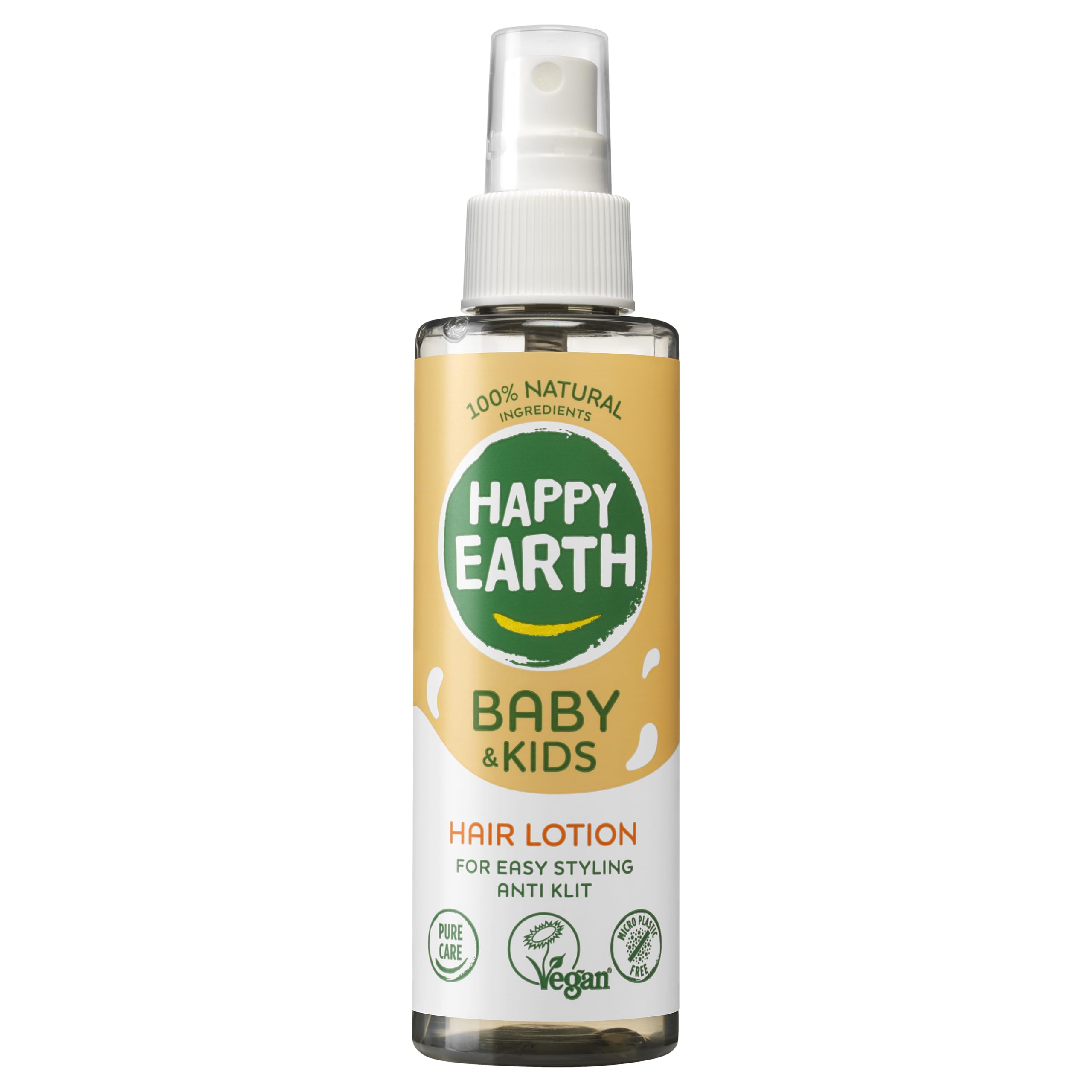Happy Earth Baby&Kids Haarlotion – Pflegeprodukte – Macht Knoten und Verwicklungen weich – 100% natürliche Inhaltsstoffe & vegan – Für alle Haartypen – 150 ML