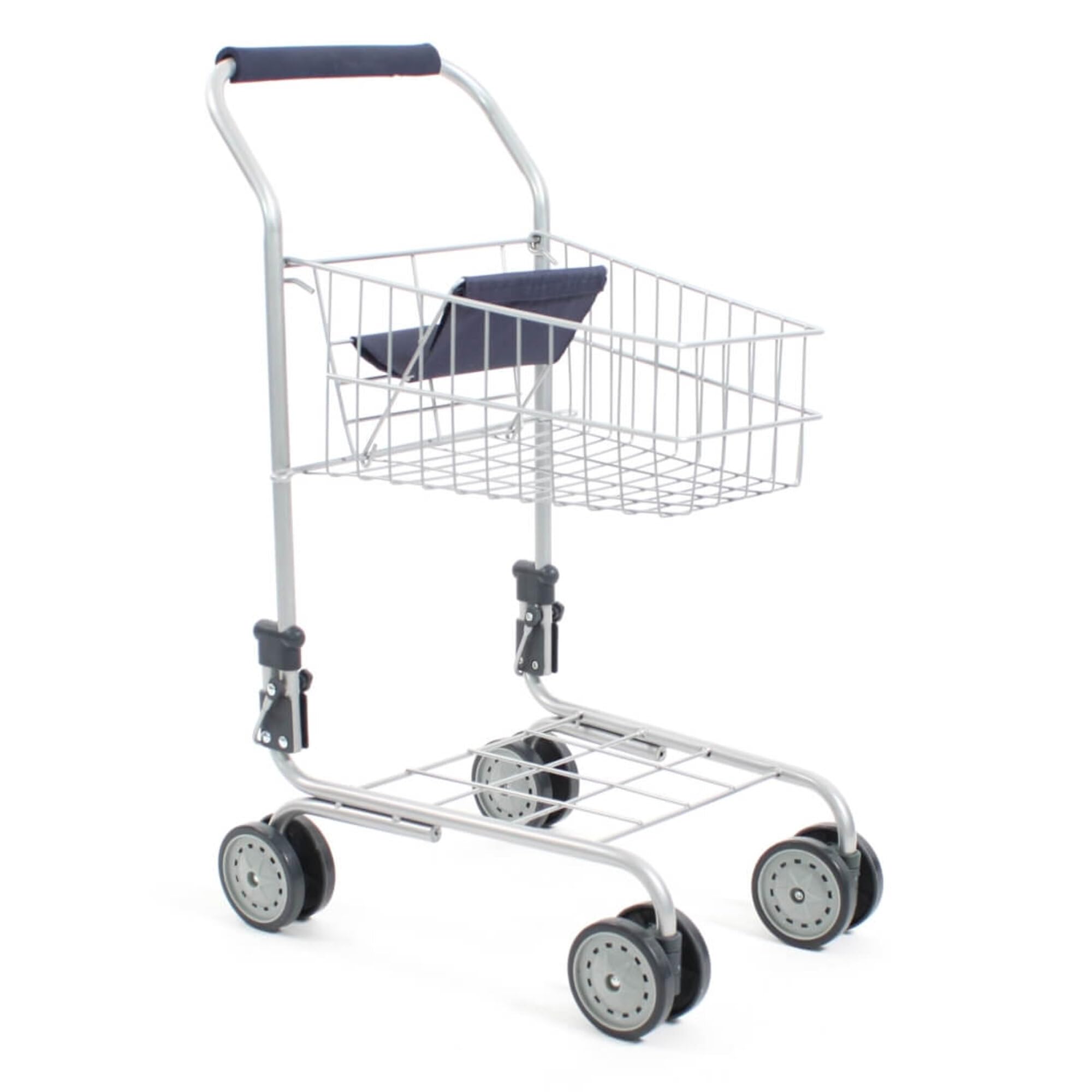Bayer Chic 2000 Einkaufswagen aus Metall mit integriertem Puppensitz – Blau