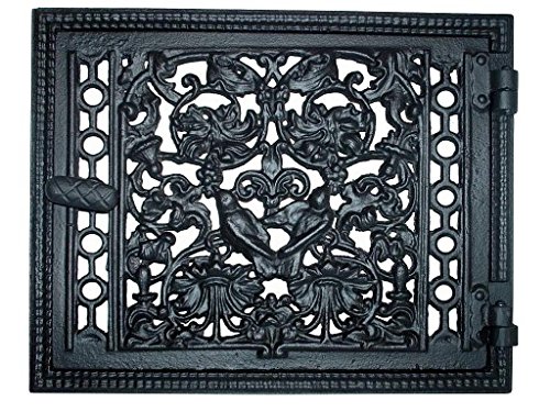Lüftungsgitter Kamintür Brotbackofen Ofentür Kachelofentür Backofentür Steinbackofentür Pizzaofen hochwertge aus Gusseisen - Tür für