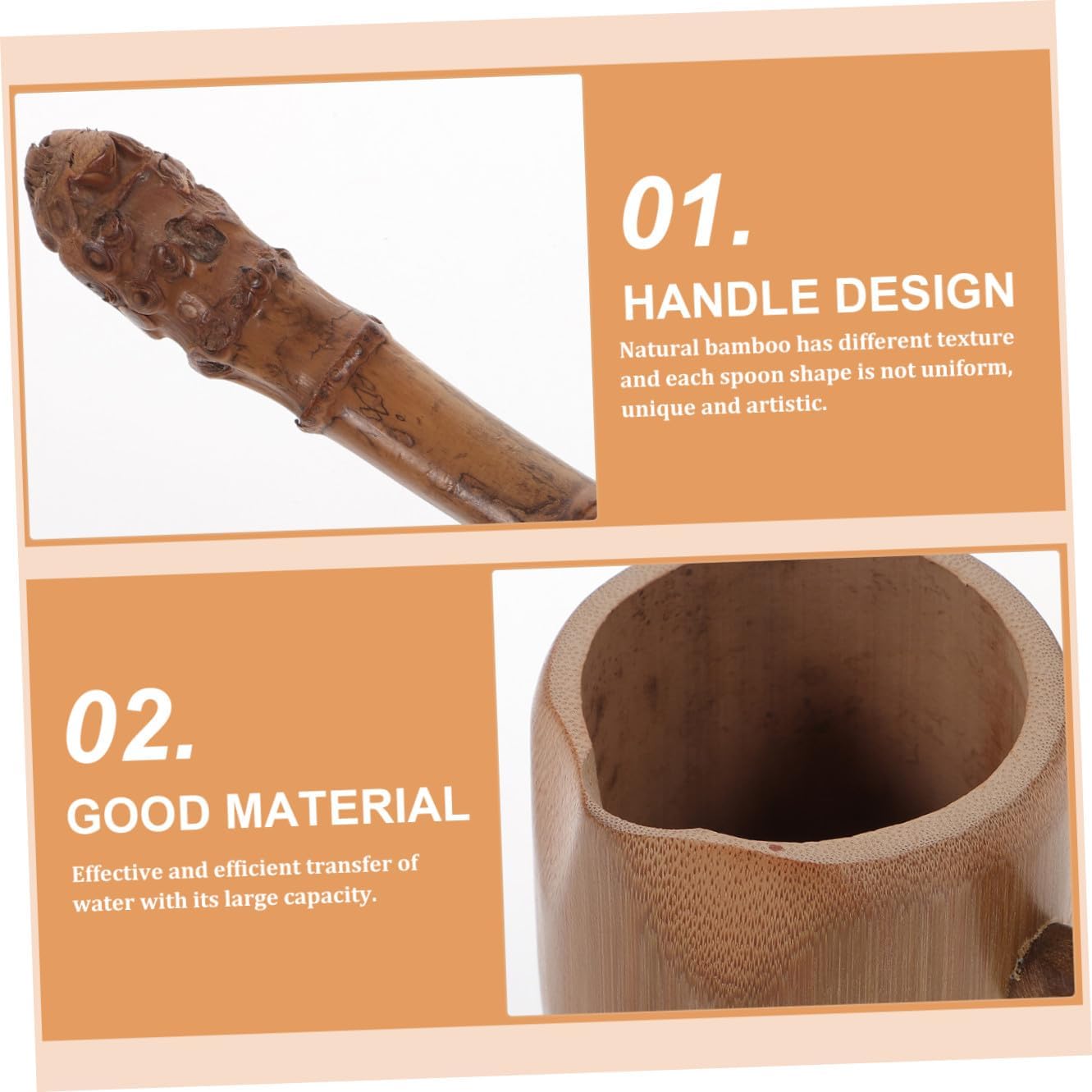 Garneck Long-handled Bamboo Water Ladle Extra Large Tea Ceremony Scoop for Japanese Tea Ceremony