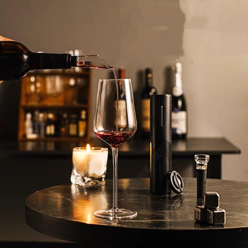 Abrebotellas de vino eléctrico automático 5 en 1, sacacorchos inalámbrico recargable, más de 50 usos por carga, incluye cortador de papel de aluminio y tapón de vino, perfecto para bar en casa