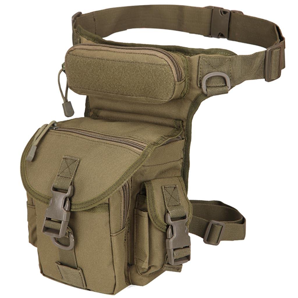 BNF®Drop Leg Bag Waist Pack Fanny Thigh Pack – Army Green Waterproof 800D Oxford Cloth Adjustable Detachable Straps Multi‑Compartment Outdoor Cycling Travel Pouch-image-49