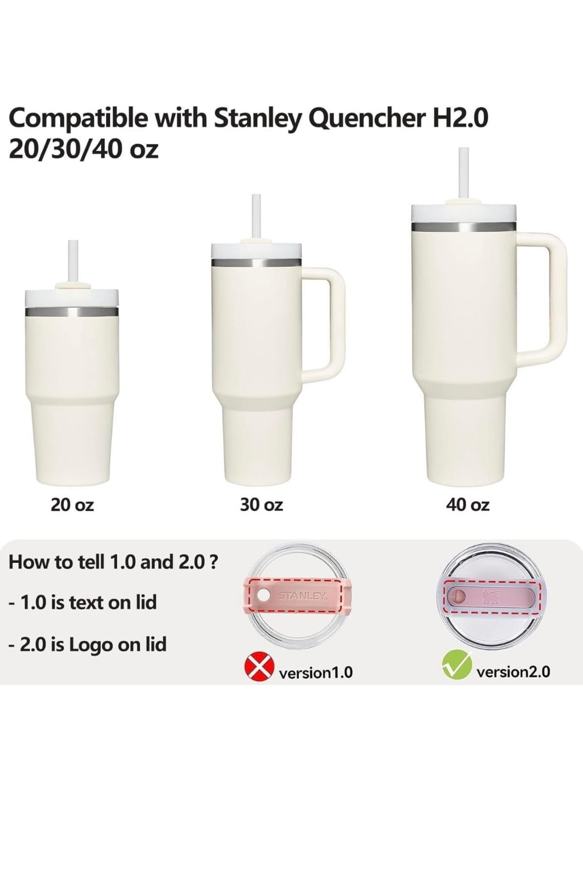 Yenigeldi 1 Set (3 Parça) Bej, Pipet Tıpası 40 Ve 30 Oz Termos İçin Sızdırmaz Seti,Bej