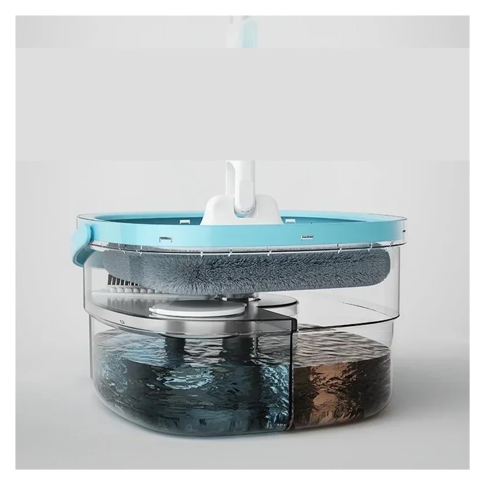 Microfibra Lazy Sin lavado de manos Compatible con piso flotante 360 ​​Fregonas Herramientas de limpieza del hogar Fregona de separación de aguas residuales de agua limpia con cubo(Standard 2 wipe)