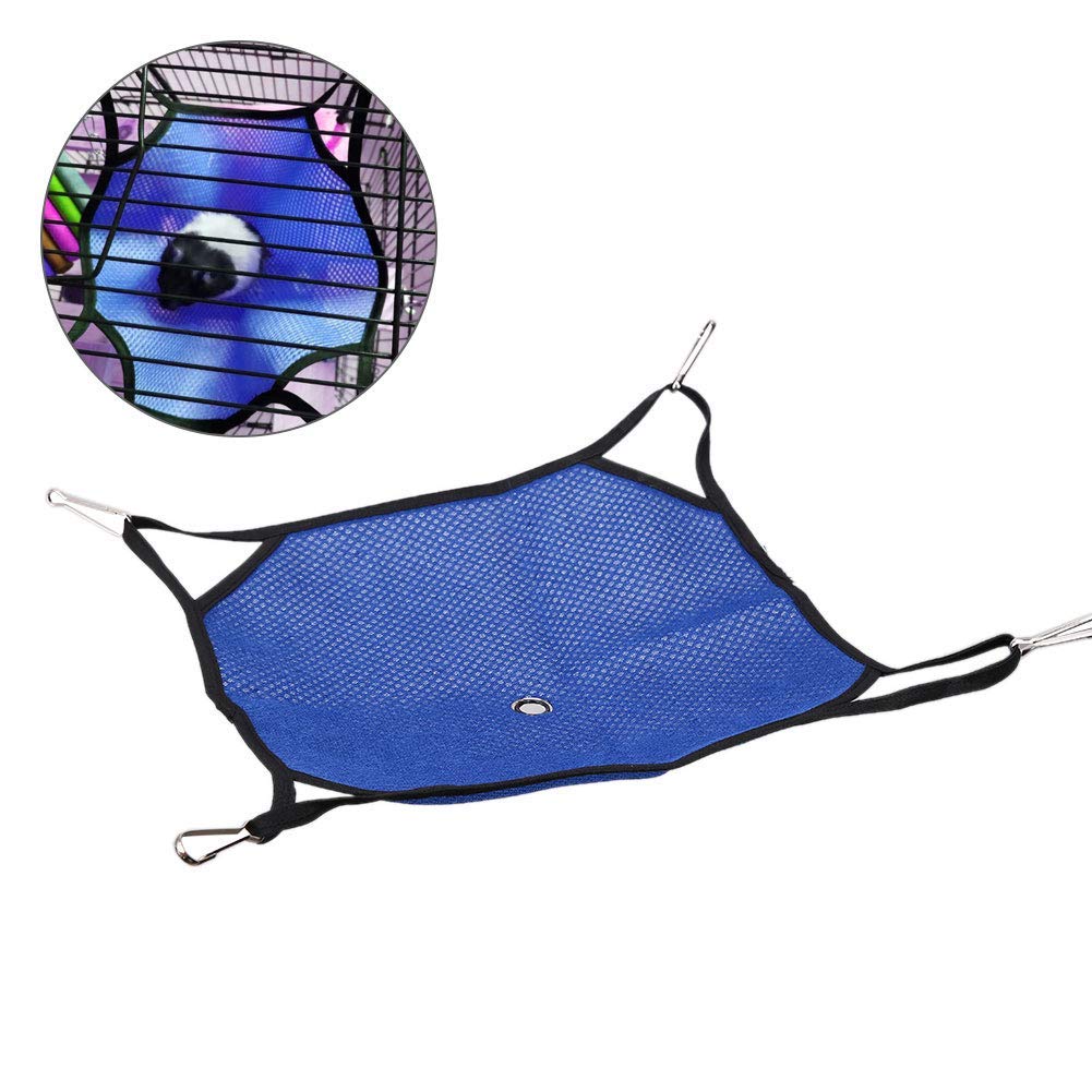 Hamaca de malla para mascotas pequeñas, Hamster Actividad Cama colgante Paño de tela Fresco Columpio Nido Juego de mascotas Juguete para ardilla Chinchilla Conejillo de Indias Ratones Rata(L(34*34cm))