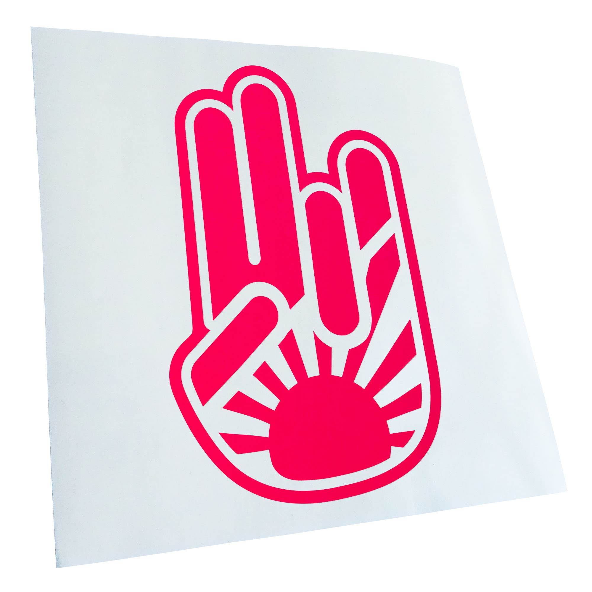 Kiwistar - Car Sticker - Neon Pink - 30 x 19 cm Big Japan Shocker Hand - Rear Window Car Sticker Weatherproof for Car Truck Moped Truck - Sticker Exterior Self-Adhesive Tuning Accessories for Window