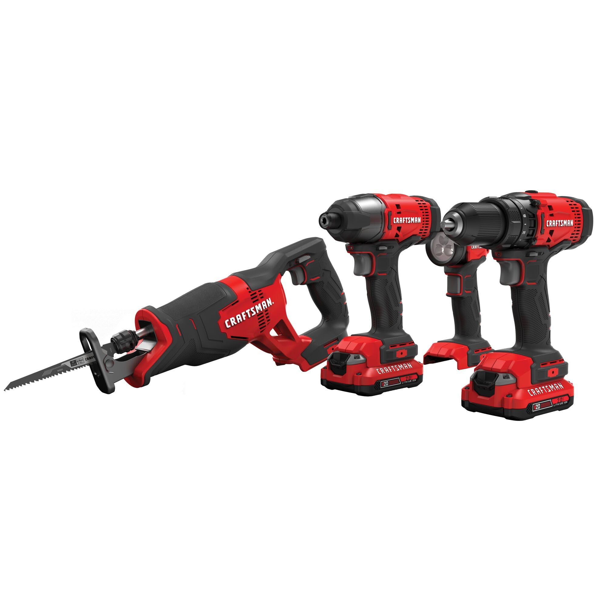 CRAFTSMAN V20 Cordless 4-Tool Power Tool Combo Kit