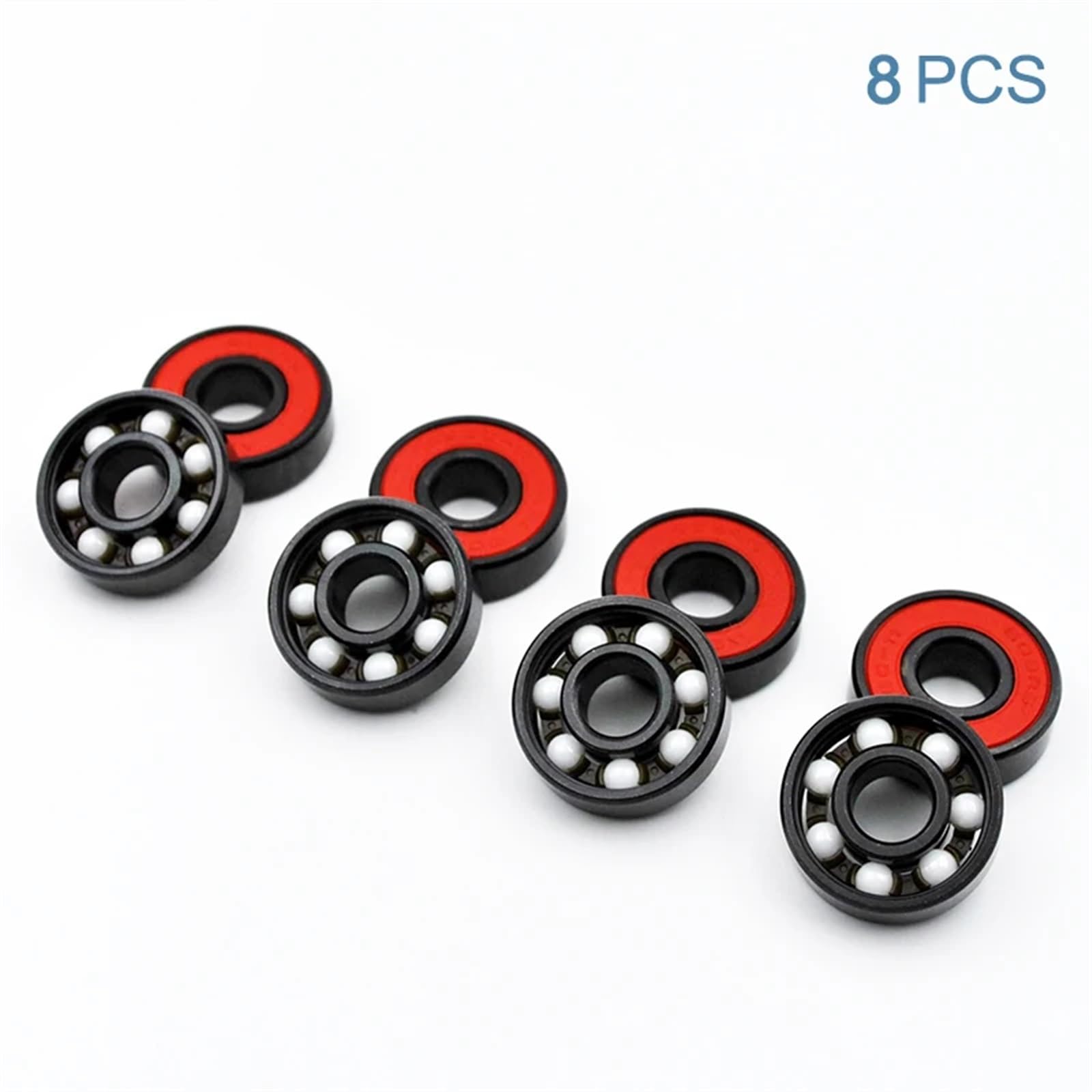 8 Piezas 608 2RS Rodamiento de Bolas de cerámica híbrido 8 * 22 * 7 mm ABEC-11 Rodamientos en Miniatura for Ruedas de Patines y patinetas de Alta Velocidad