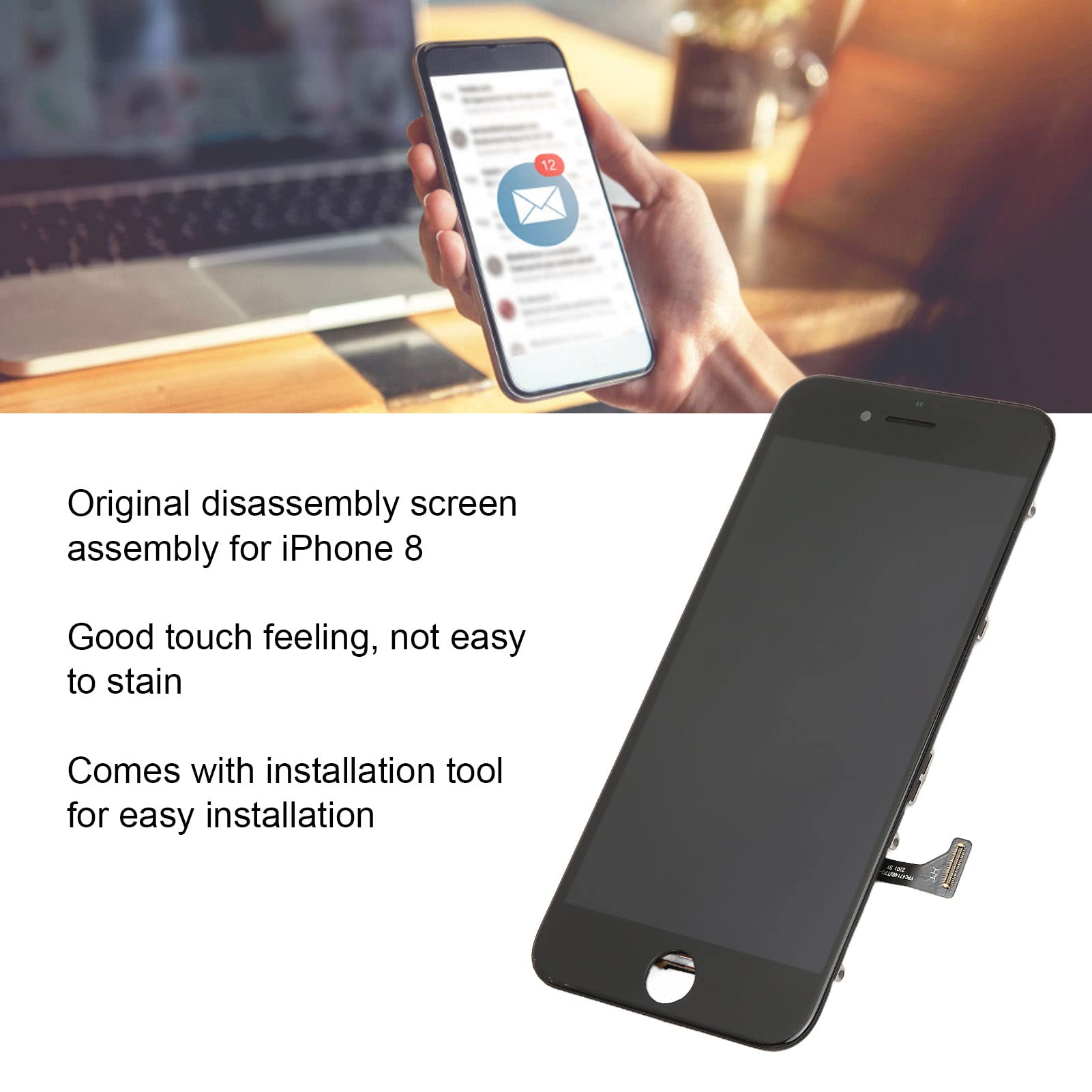 Amazon.co.jp: Yoidesu iPhone 8画面交換用ブラックフル