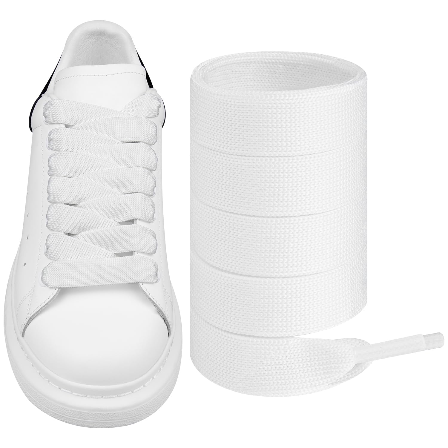 Endoto Shoelaces for Alexander McQueen Flat Shoe Laces Replacement Sneaker Shoes