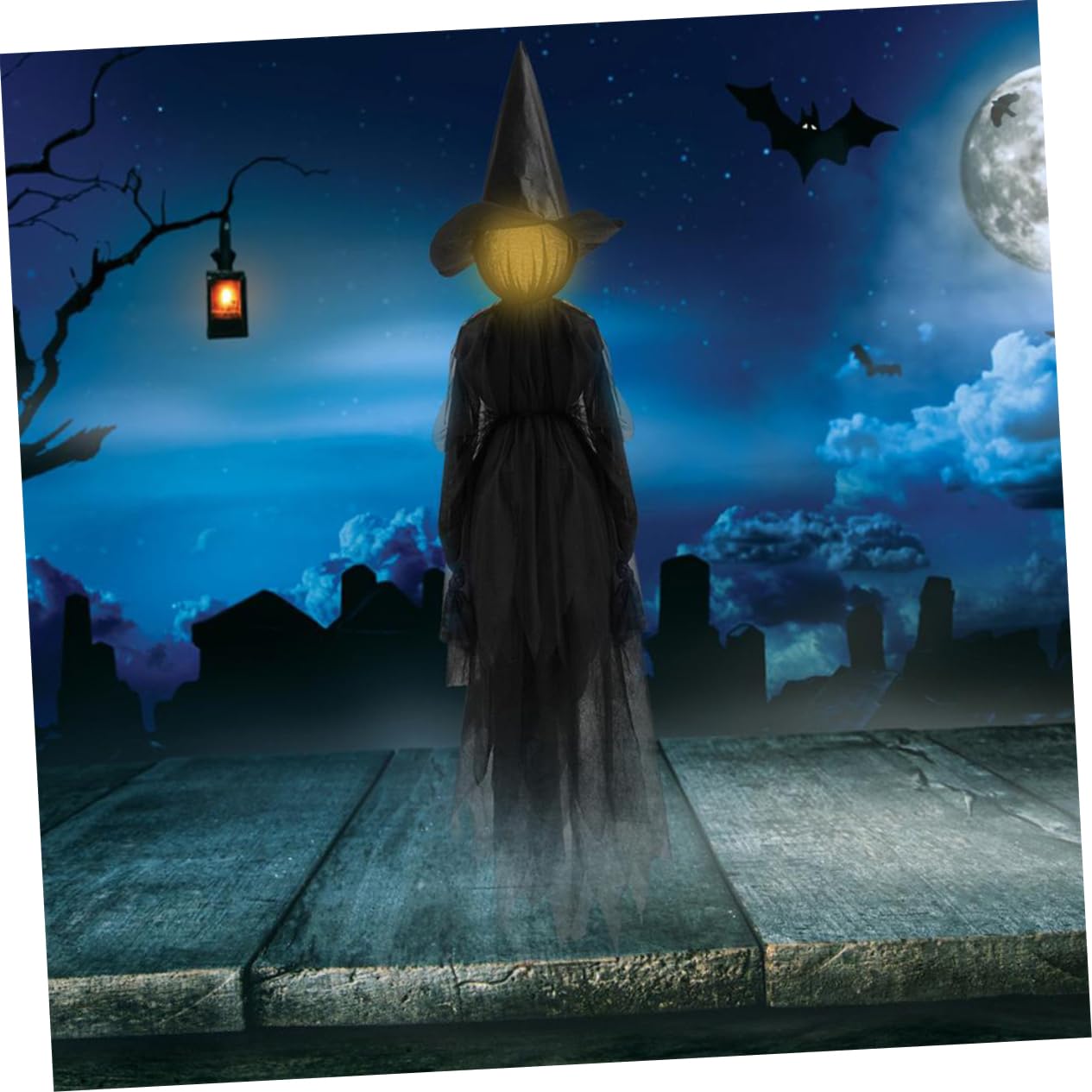 BESPORTBLE Decorazione Strega Luminosa Halloween Festivo per Giardino, Nero