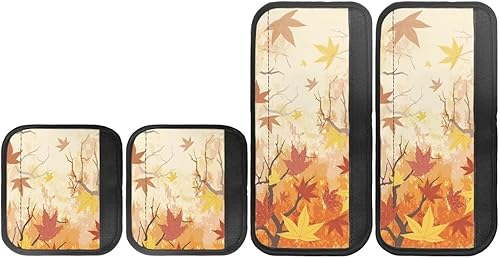 Miniatura 2 de Fundas para manija de puerta de refrigerador con hojas de arce de Acción de Gracias, protector de manija de puerta de refrigerador, lavavajillas,