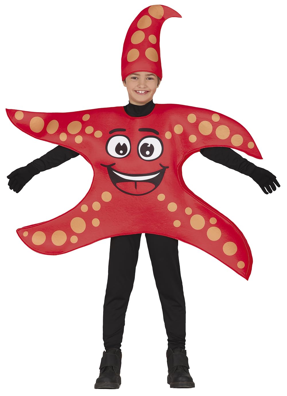 FIESTAS GUIRCA Bubbly Starfish Fancy Dress for Boys or Girls, Red Starfish Tunic & Hat - Image 2