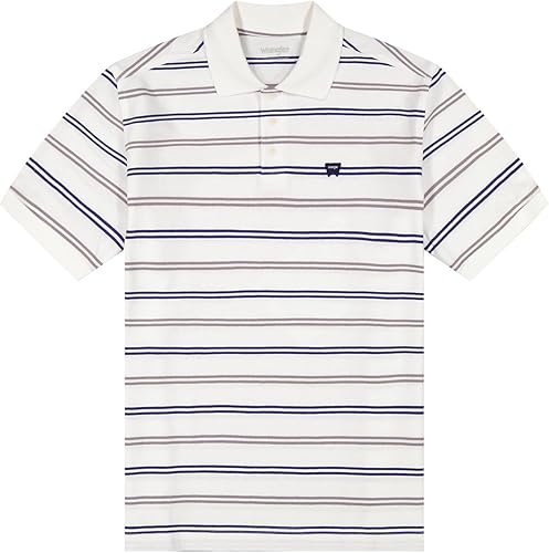 Wrangler Stripe Polo Shirt, Worn White, L Hommes
