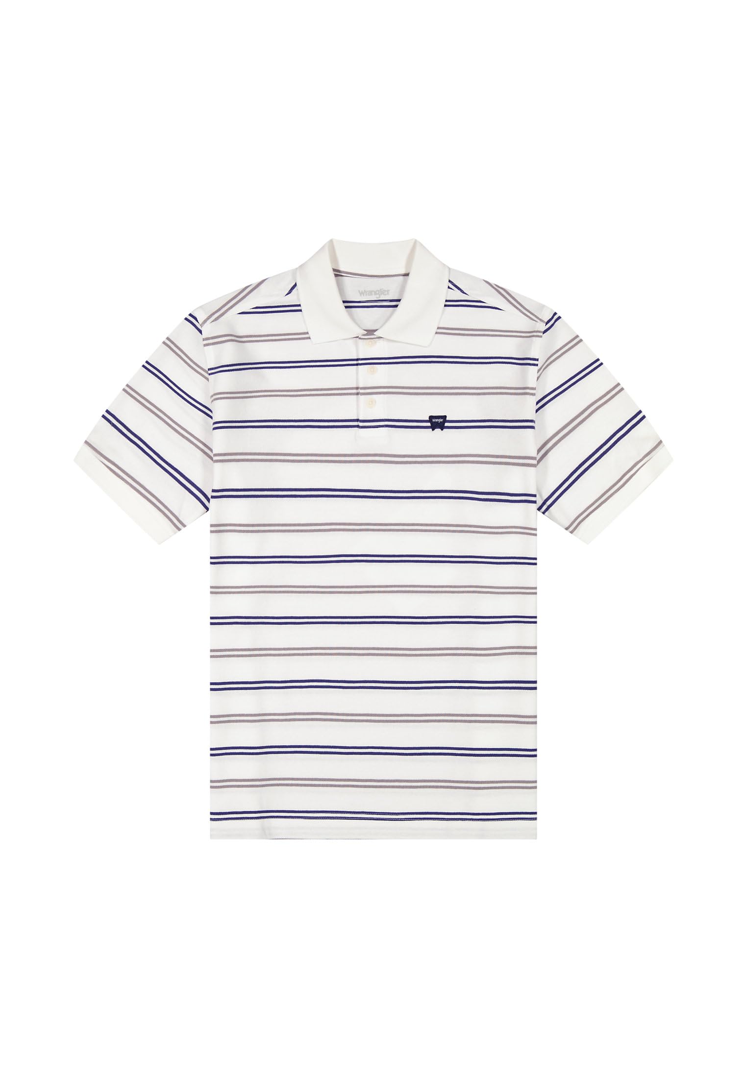 Wrangler Regular Stripe Polo Shirt Worn White Size M