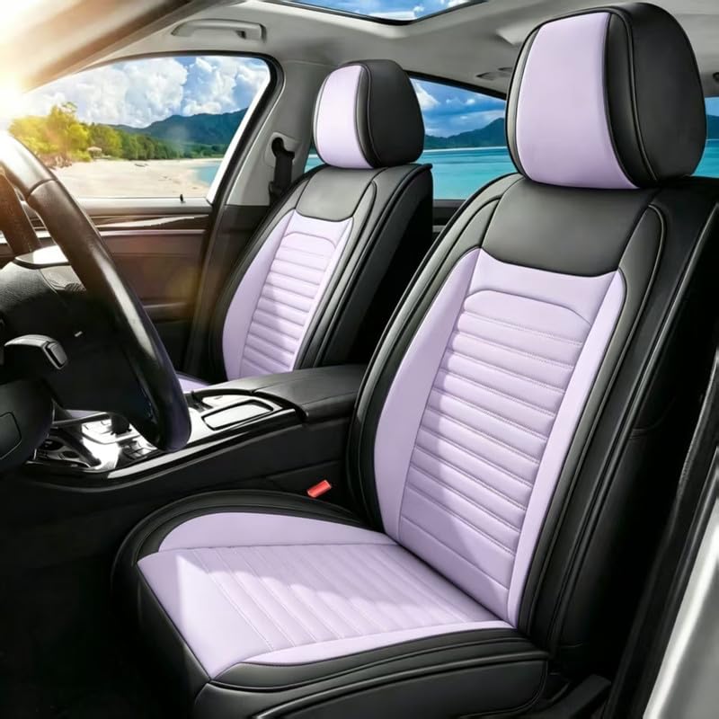 Image of Seat Covers Full Set Fit for Chevrolet Colorado 2015-2026, BlackPurple