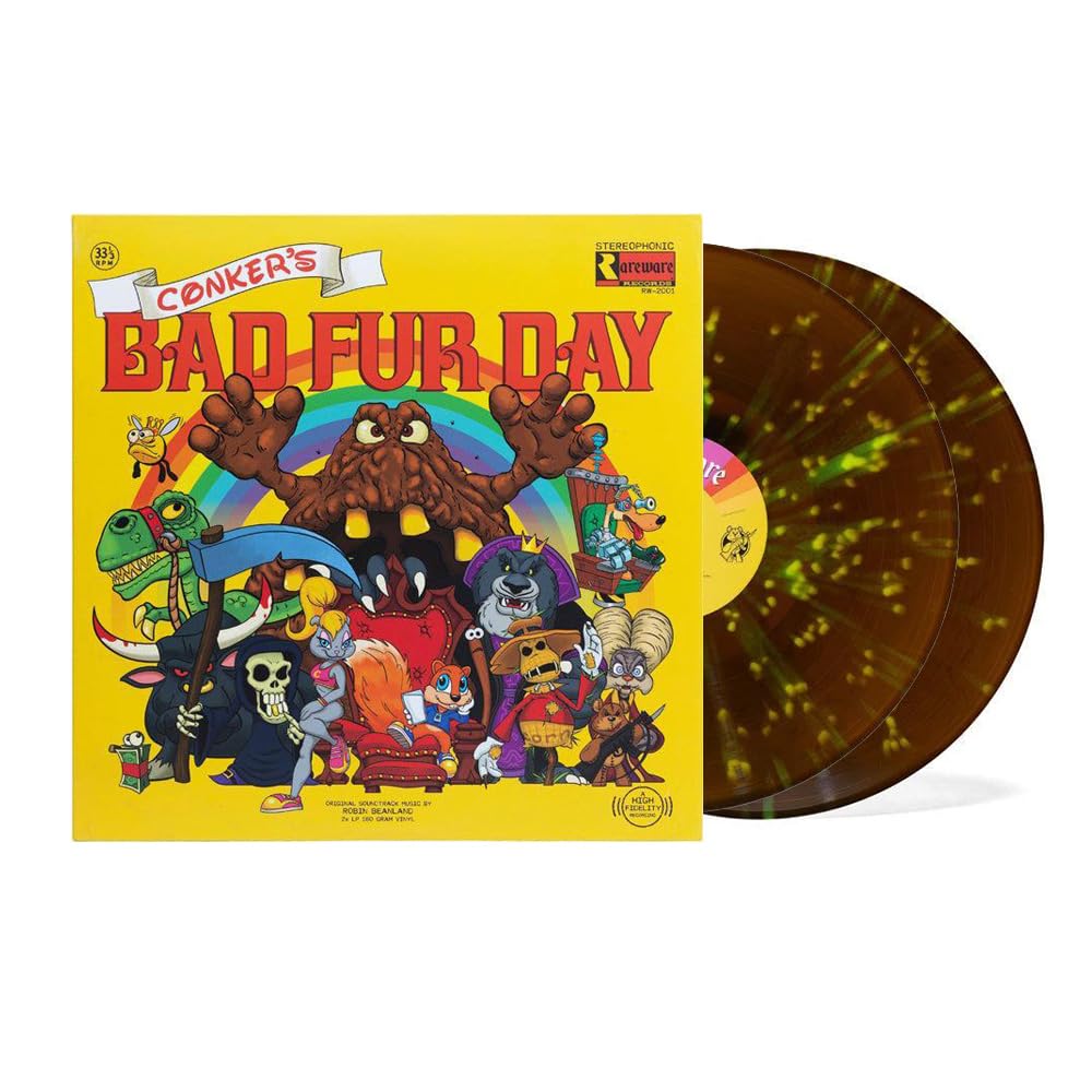Conkers Bad Fur Day Soundtrack Brown with Yellow Splatter Robin Beanland