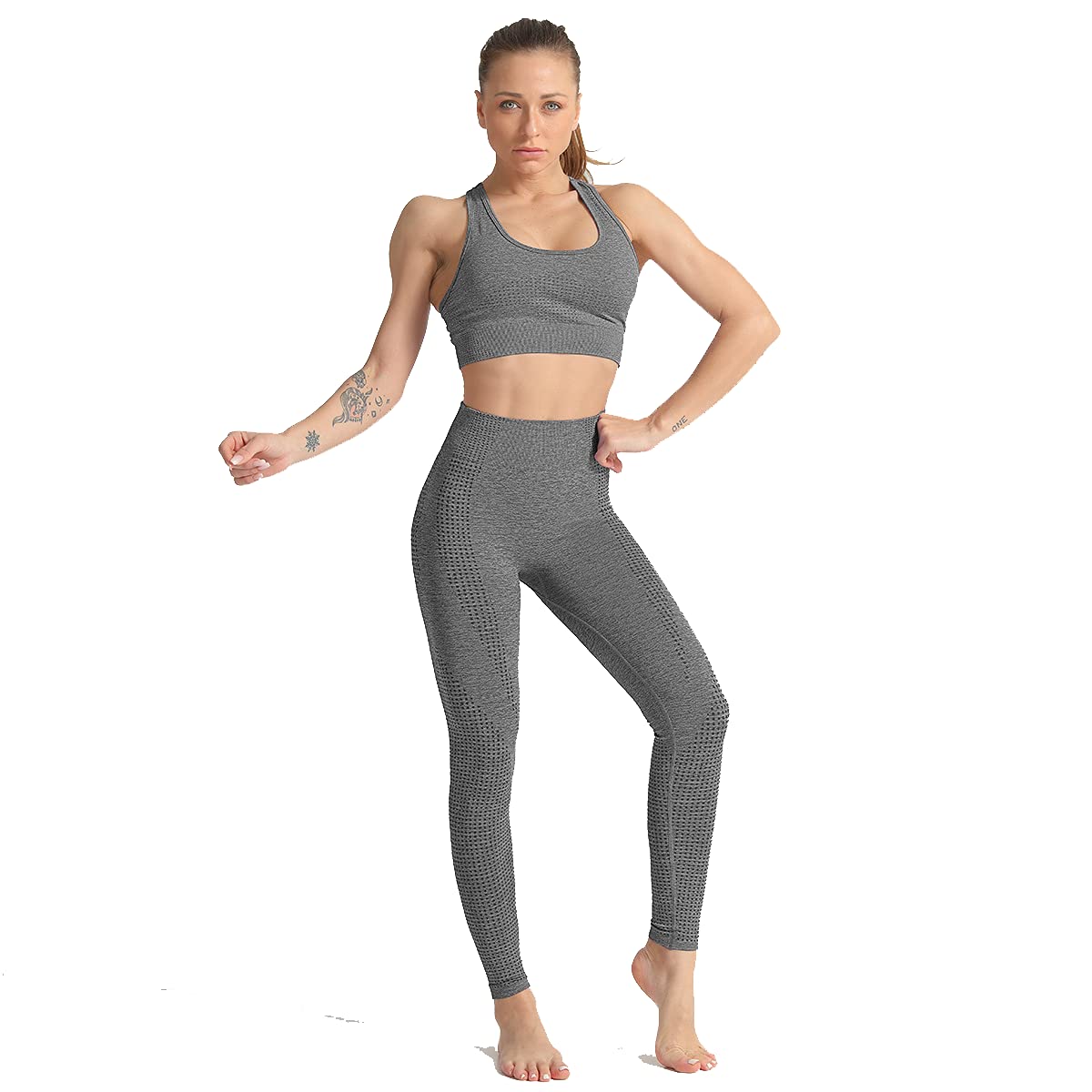 Seamless Women's Yoga Set Gym Wear, Workout Fitness Clothes, Sports Bra and Leggings Tracksuit, Two Pieces Outfit, Quick Dry Breathable Activewear, IBIZA