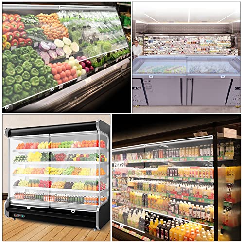 Persiana enrollable de plástico transparente para vitrina de verduras, persiana para refrigerador comercial con asa