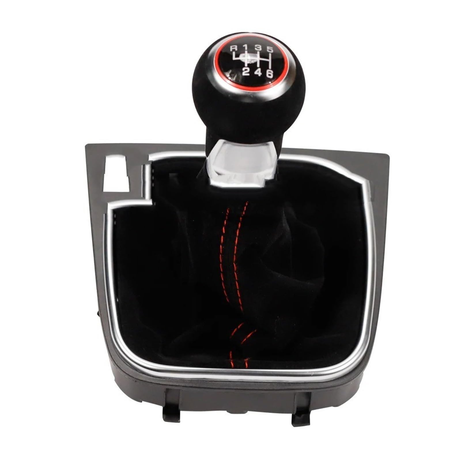 SAUANMNKTP Gearshift Knob for VW for Golf 5 6 MK5 MK6 R32 for GTI 2004-2009 Car Manual Speed Gear Shift Knob Suede Leather(6 Speed-A)