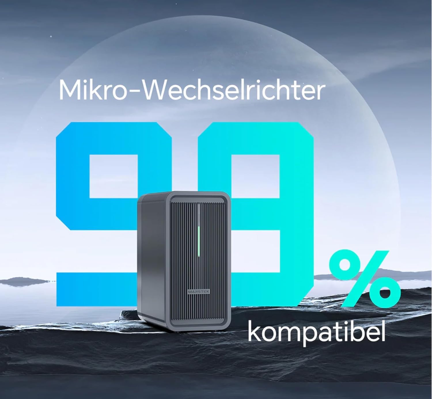 MARSTEK B2500 Balkonkraftwerk mit Speicher, 2240Wh LiFePO4 Akku (Erweiterbar auf 6720Wh),1000W Dual MPPT PV-Eingang & 800W Ausgang, Smart Meter Stromverteilung (B2500D)
