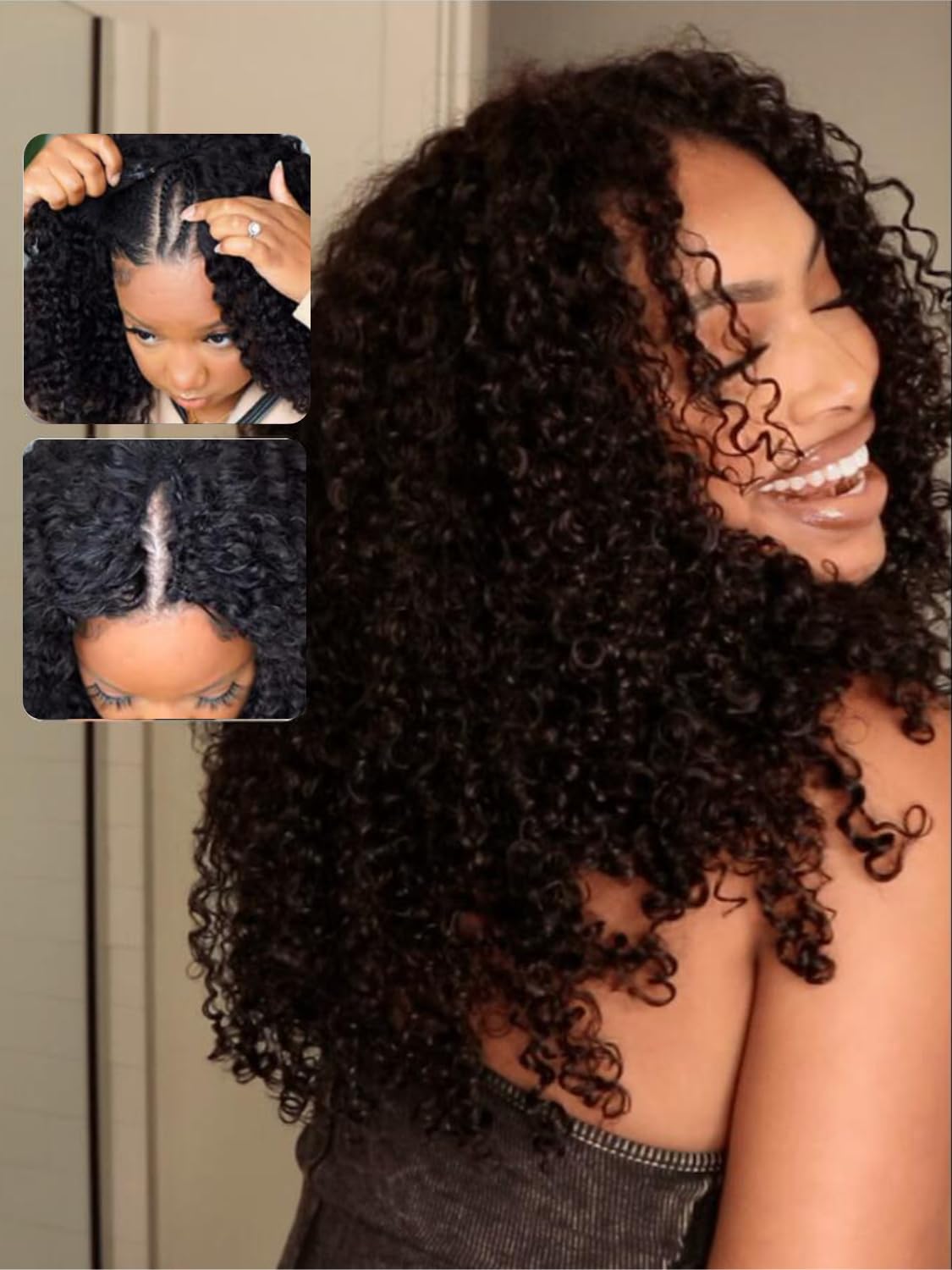 Klaiyi Curly V Part Wig Human Hair Upgrade Lace Front Desertcart