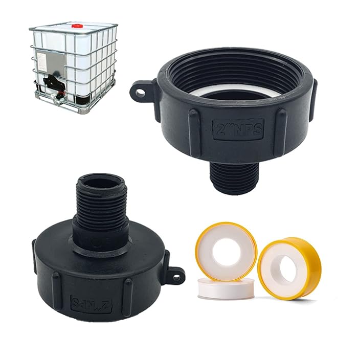 IBC Tote Adapter, 2" Fine Thread IBC Tank Fitting For 275-330 Gallon IBC Tote Tank, With Ball Valve Fits For Garden Hose Connector In | Whizz Parts & Connectors - Foto 6