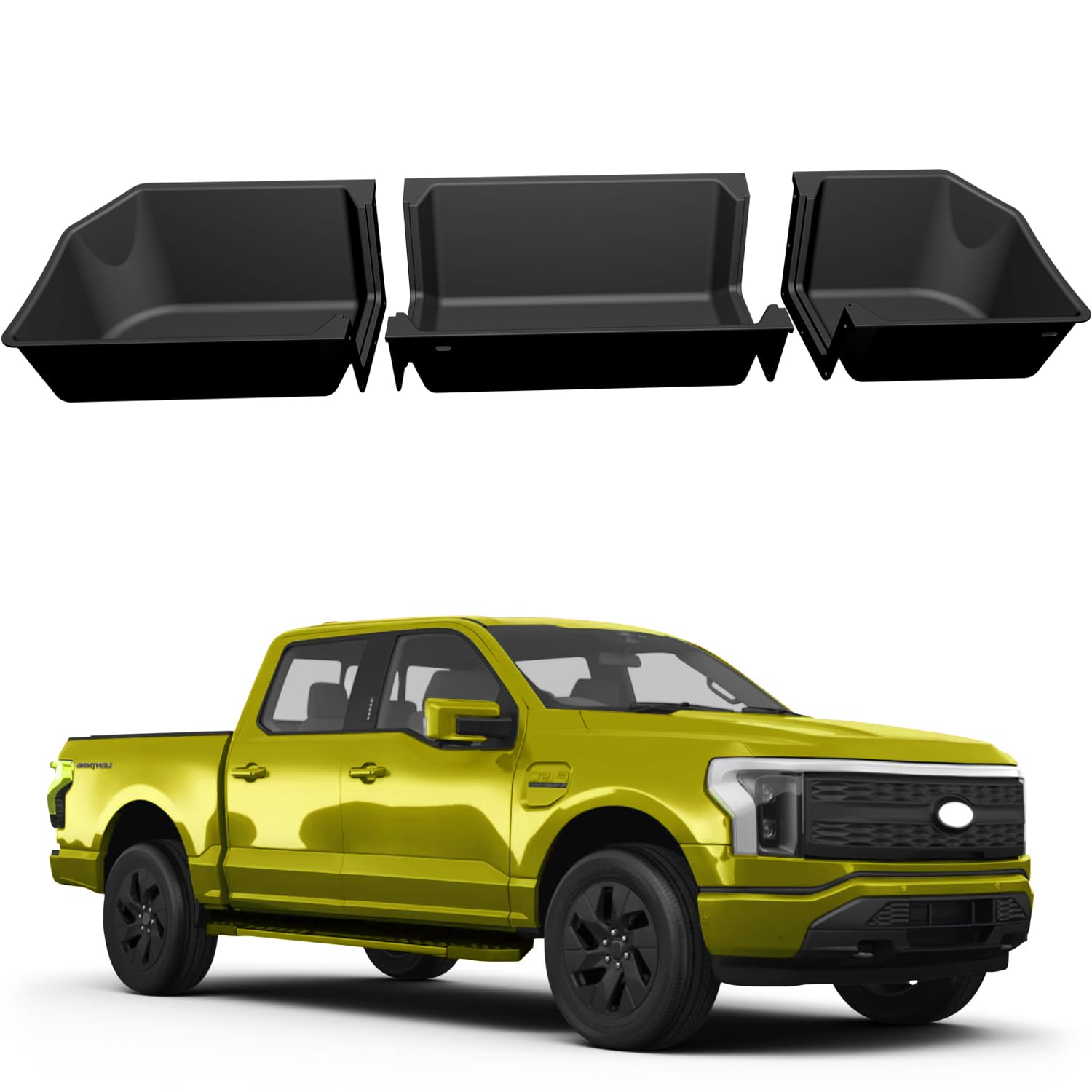 KINGGERI Under Seat Storage Box?Compatible with 2019-2025 Chevy Silverado/GMC Sierra 1500?, Automotive Console Caddy