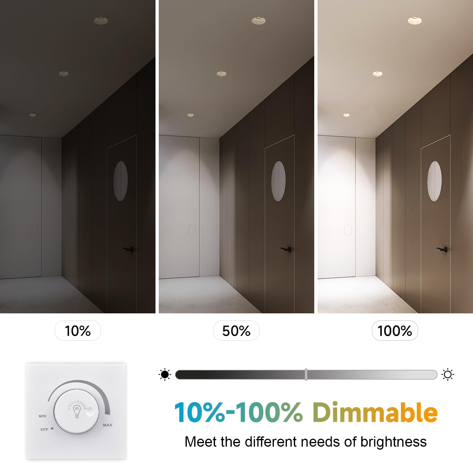 LED Downlights Ultra Slim Dimmable: 7W 600LM Round Spotlights