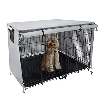 VINTE Dog Crate Cover Wind Proof Dog Cage Cover (42, Grey)