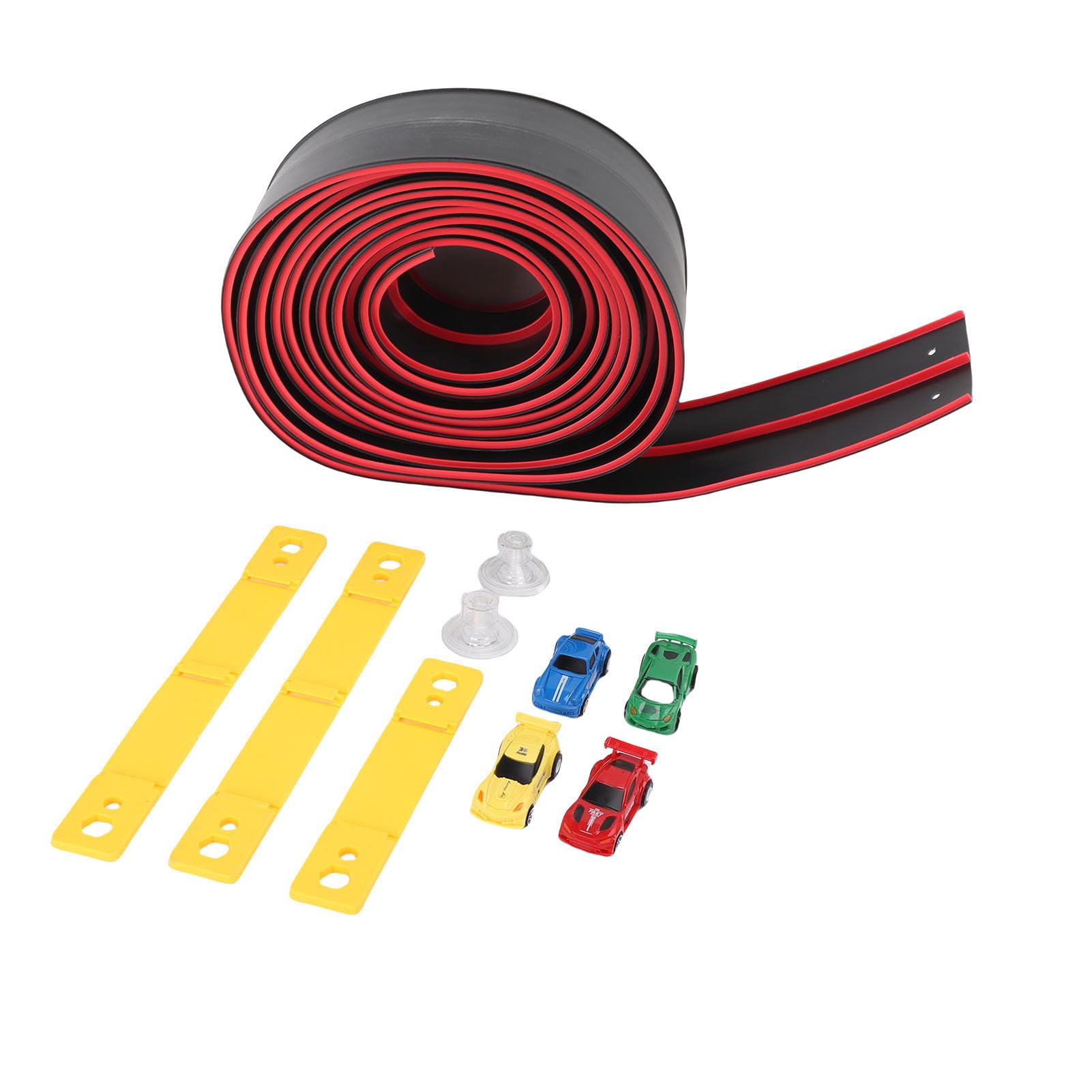 Topiky Pistas Flexibles de Montaje DIY con 4 Coches para Niños, Diseño de Pista Suave, Modo de Carreras Multijugador, Construcción Robusta, Material Plástico