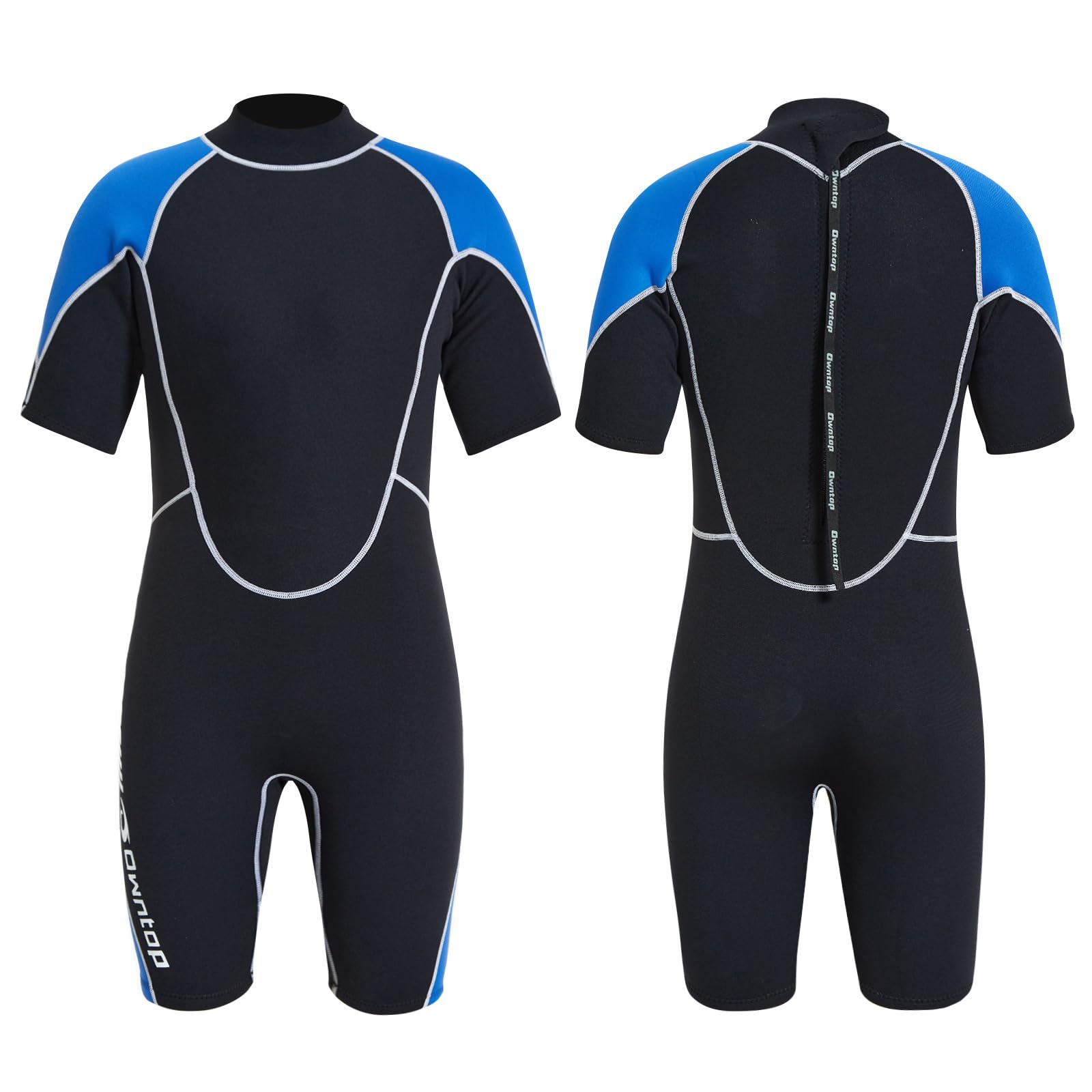 Owntop Shorty - Muta corta in neoprene, 1,5 mm, per immersioni, surf, a maniche corte, in neoprene, per sport acquatici