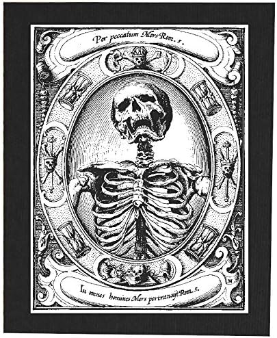 Memento Mori Canvas Print or Back Patch - Alexander Mair Remember Death Skull Occult Gothic Skeleton Medieval Danse Macabre Pentacle