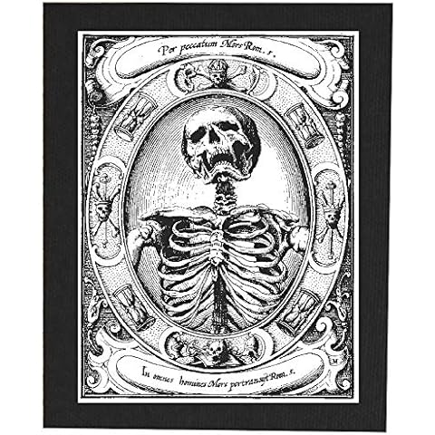 Memento Mori Canvas Print or Back Patch - Alexander Mair Remember Death Skull Occult Gothic Skeleton Medieval Danse Macabre Pentacle Cover