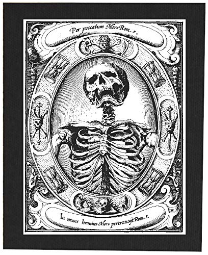 Memento Mori Canvas Print or Back Patch - Alexander Mair Remember Death Skull Occult Gothic Skeleton Medieval Danse Macabre Pentacle