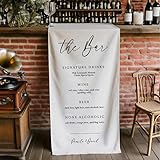 Personalized Bar Sign for Wedding, Cotton Linen...