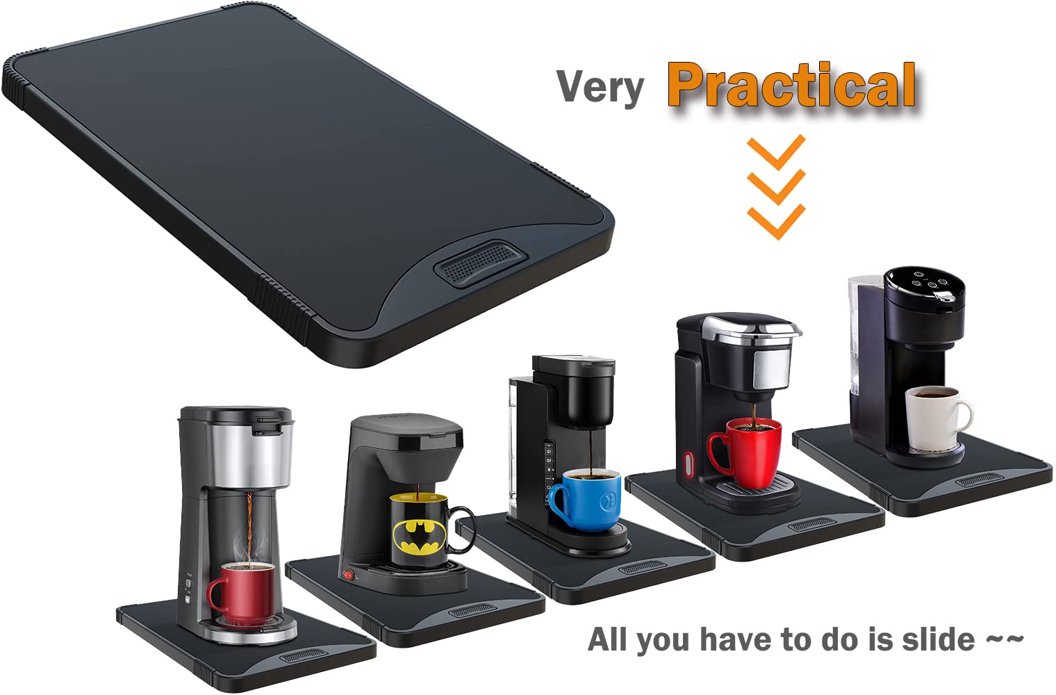 Buy Sliding Tray For Coffee Maker, Appliance Rolling Tray, Kitchen Caddy Sliding Coffee Maker Tray Mat, Kitchen Appliance Moving Caddy, For Blender, Toaster, Air Fryer, Coffee Maker, Stand Mixer, 1 PCS Online