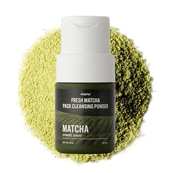 FRESH MATCHA PACK CLEANSING POWDER, Matcha Mask, Ceramide, Gentle Face Wash, Radiant Skin, Facial Cleanser for Dry Skin, Korean Skincare, Fragrance Free, 40g/1.41fl.oz.