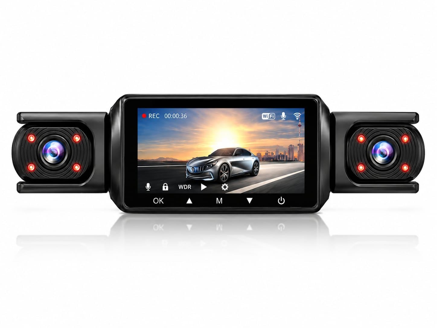 4 Channel Car Dash Camera | Front Rear Left Right Recording | Full HD Dash Cam with WDR Night Vision, Loop Recording, G-Sensor, 24H Parking Monitor, Wide Angle Lens, Car DVR Recorder.-image-13