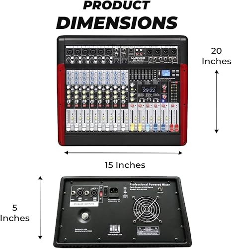 Miniatura 5 de MUSYSIC Mezclador de audio PA, procesador FX de doble bit, preamplificador integrado 24 y amplificador profesional, 99 efectos de sonido interfaz