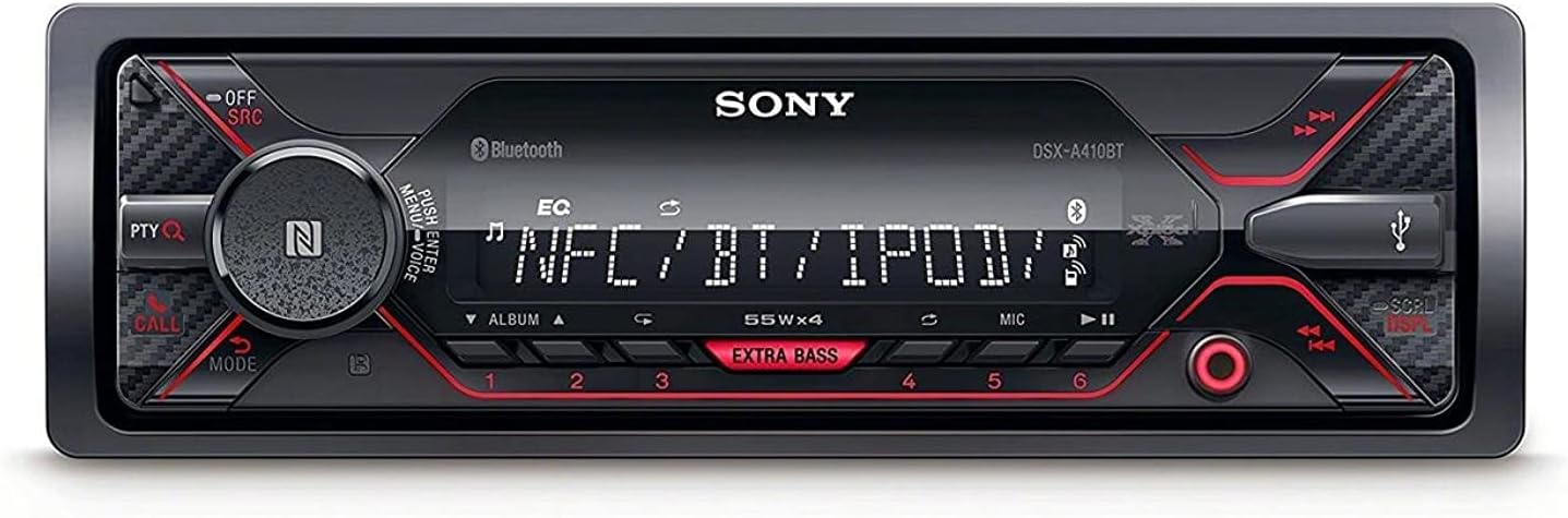 DSX-A410BT FM/AM Digital Media Player (Black), Bluetooth