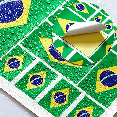 Image of CANTENDO 3Pack Brazil Flag Decal - Brazil Flags Reflective Vinyl Car Stickers - for Car Window Bumper Waterproof Sticker (12 x 8.5 Inch)