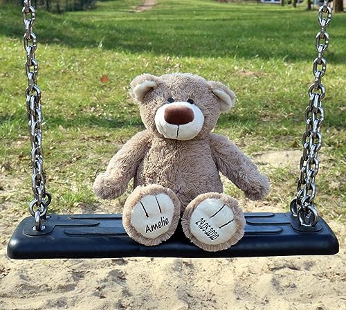 Elefantasie Stofftier Teddy Bär Geschenk mit Namen und Geburtsdatum Plüschteddy braun personalisierbar 30cm