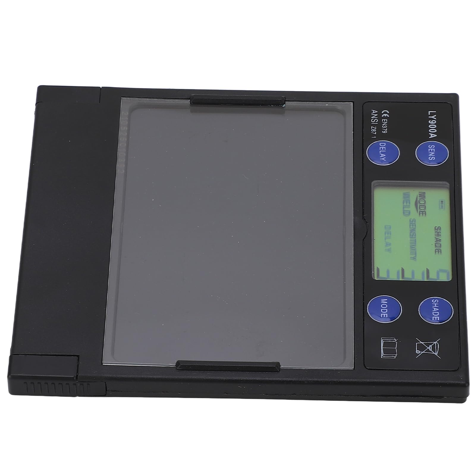 Lente de soldadura solar Pantalla digital de oscurecimiento automático, 100x67 mm 4 sensores Ventana móvil Cubierta de PP PA para casco de soldador Protección ocular