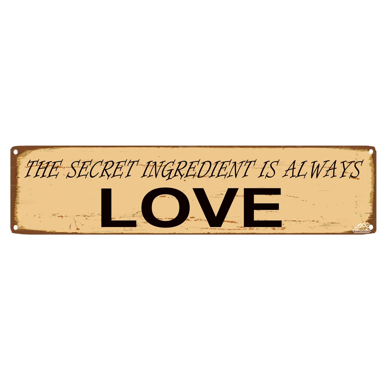 peiyeety The Secret Ingredient Is Love Sign, Rustic Metal Wall Art, 16 x 4 Inch Farmhouse Kitchen Decor - Gift for Cooks