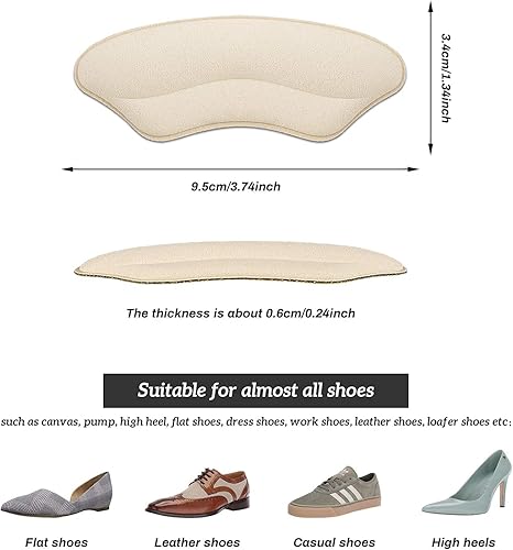Miniatura 2 de Almohadillas de talón para zapatos sueltos, almohadillas de talón para zapatos demasiado grandes, hombres y mujeres, relleno mejorado para ajuste y