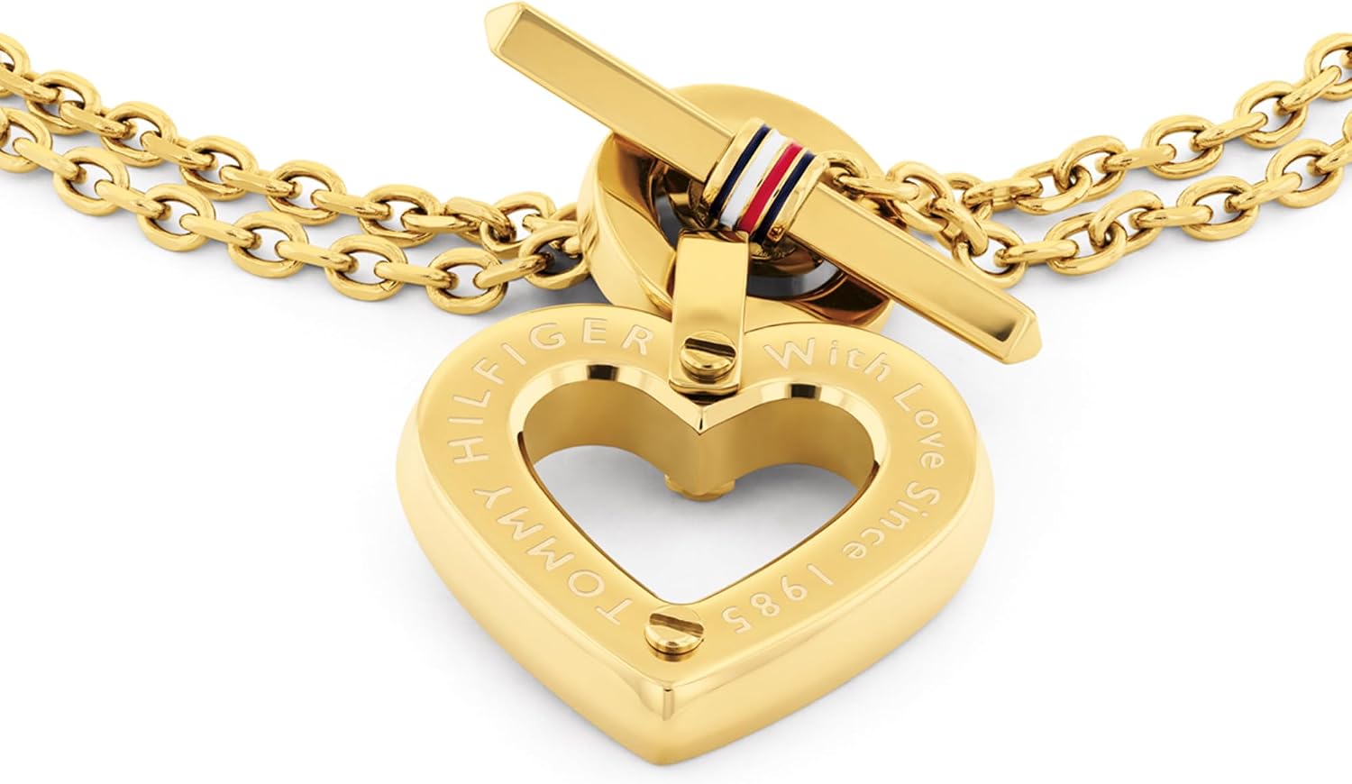 TOMMY HILFIGER WOMEN'S IONIC PLATED THIN GOLD STEEL HEART BRACELET - 2780970, Standard, IONIC PLATED THIN GOLD STEEL