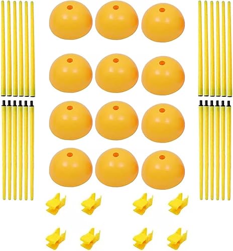 Miniatura 9 de SRNSAEB Equipo de entrenamiento de fútbol de 5 pies4.9 ft, bastones de agilidad, paquete de 61224 bastones de agilidad con base de inyección de