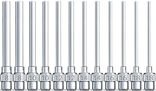 Dispensing Needle 1.97inch Stainless Steel Blunt Tip Needle Set Luer Lock Luer Slip Adapter Tips 8Ga, 10Ga, 12Ga, 14Ga, 16Ga, 18Ga-12Pcs