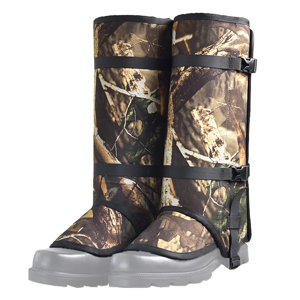 LANGWEI Polainas De Caza De Camuflaje, Polainas Impermeables Gruesas Ajustables para Botas De Nieve, Polainas De Serpiente Antidesgarro para Hombres, Mujeres, Caminar, Escalar, Esquiar